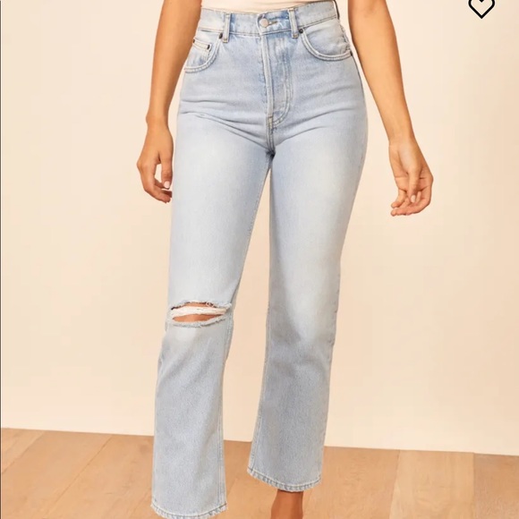 Reformation Cynthia High Rise Straight Cropped Jeans - Picture 3 of 12